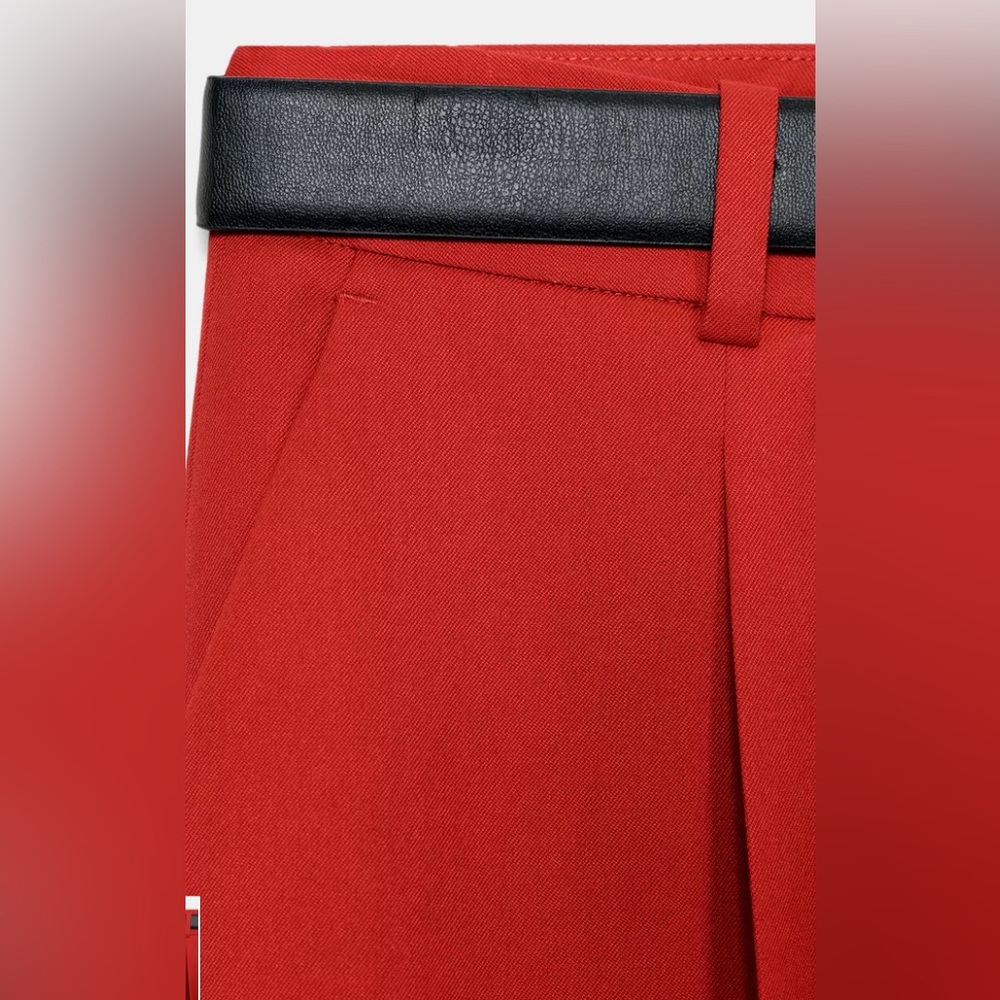 Zara Straight Leg Belted Pants | NWT - Picture 7 of 10